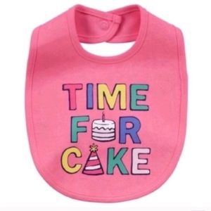 Accessories - Baby Girl "Time For Cake" Graphic Bib Accessories - Baby Girl "Time For Cake" Graphic Bib